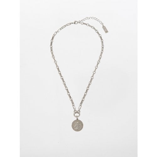 Amaro Handmade Silver Plated Antique Coin Necklace