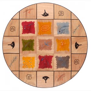 Round Floor Mat Artist's Palette by Kakadu Art