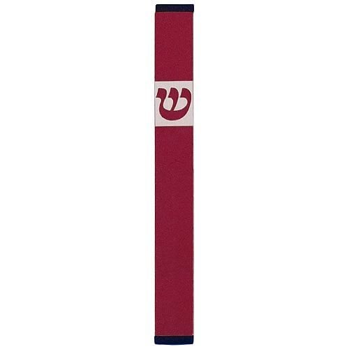 Agayof Pillar Mezuzah Case with Curving Shin, Dark Colors - 5 Inches Height