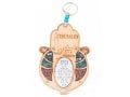 Wood Hamsa for Wall with Hebrew Home Blessing & Semi-Precious Stones - Jerusalem