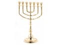 7 Branch Menorah Decorative - Gold Colored Brass 15