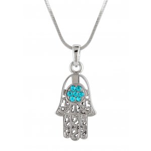 Hamsa Necklace with Turquoise Stones