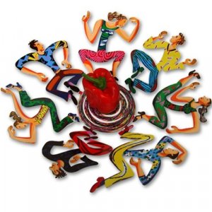 David Gerstein Laser Cut Fruit Bowl or Wall Decoration Figures - Disco Dancers
