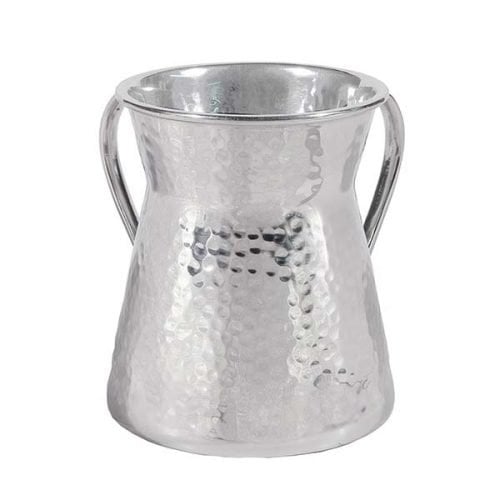 Yair Emanuel Stainless Steel Netilat Yadayim Wash Cup - Hammered Finish