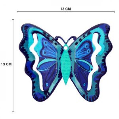 Yair Emanuel Hand Painted Wall Décor, Shades of Blue Butterfly  5.1