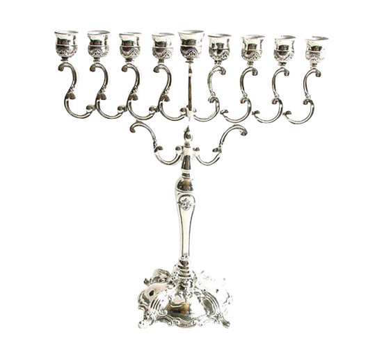 Large Silver Plated Menorah (Hanukia)