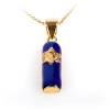 Gold Filled Blue Enamel Mezuzah Pendant by aJudaica