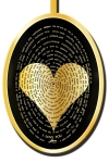 I Love You Pendant in gold frame - in 120 Languages