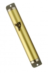 Gold Color Round Mezuzah with Shin