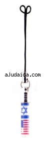 US-Israel Flag Pendant Mobile Cell Phone Charm by aJudaica