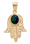 Filigree Azorite Hamsa Pendant