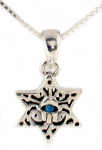 Silver and Opal Star of David Hamsa Necklace