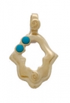 Gold Filled Turquoise Hamsa Pendant