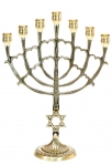 Seven Branch Large Cup Menorah - Star of David