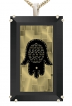 Jewish jewelry for men - Hamsa & Travelers Prayer Pendant