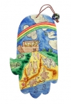 Noahs Ark Wood Painted Hamsa