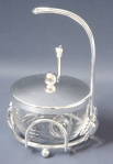 Silver plate & Glass Honey Dish