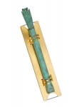 Hamsa hand Golden Mezuzah case By Shraga Landesman