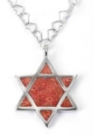 Star of David Orange Necklace