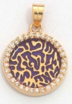 Gold Filled Round Amethyst Zircon Shema Pendant