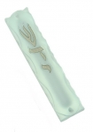 "Waves" design Glass Mezuzah