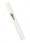 Round white Wood Mezuzah Case