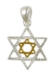 Silver Star of David Two-tone Pendant