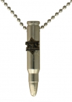 Metal Israeli Army M-16 Rifle Bullet Pendant - ZaHaL initials
