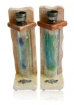 Stone and Glass Candlesticks by Koresh