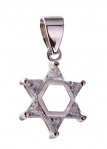Sterling Silver Magen David Zirconium Pendant