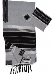 Gabrieli Cotton Tallit Set - Gray with Black