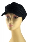 Womens Lightweight Black Cap with Metallic Design