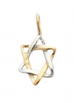 Gold Filled Miniature Two Tone Star of David Pendant