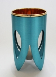 Caesarea Arts Goblet Lotus Collection- Light Blue With Silver