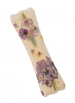 Beige and Pink Floral design Wood Mezuzah