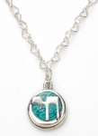 Silver Turquoise Chai Necklace
