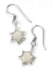 Pearl color Star of David Earrings