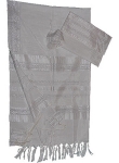 Gabrieli Silk Tallit Set - White and Silver