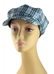 Womens Light blue black and red Checked Cap