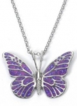 Purple Silver Butterfly Pendant