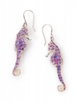 Purple Seahorse Earrings