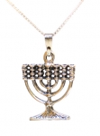 Sterling Silver Menorah Pendant