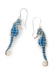 Blue Seahorse Earrings