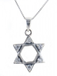 Sterling Silver Zirconium Magen David Pendant
