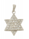 Sterling Silver Zirconium Magen David Pendant