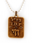 Israeli Army Dog Tag Bronze Pendant - Chai
