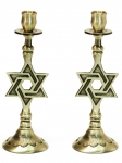 Brass Star of David Candlesticks