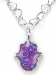 Purple Hamsa Pendant