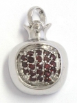 Gold Filled Rhodium Pomegranate Garnet Pendant