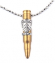 Bronze M-16 Rifle Bullet Pendant - Israeli Police Emblem